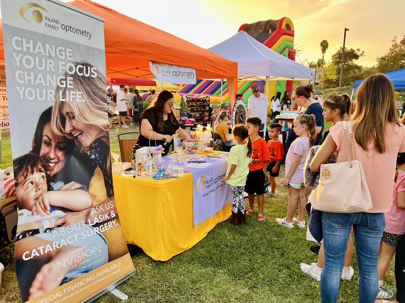 Volunteers at a community eye care event