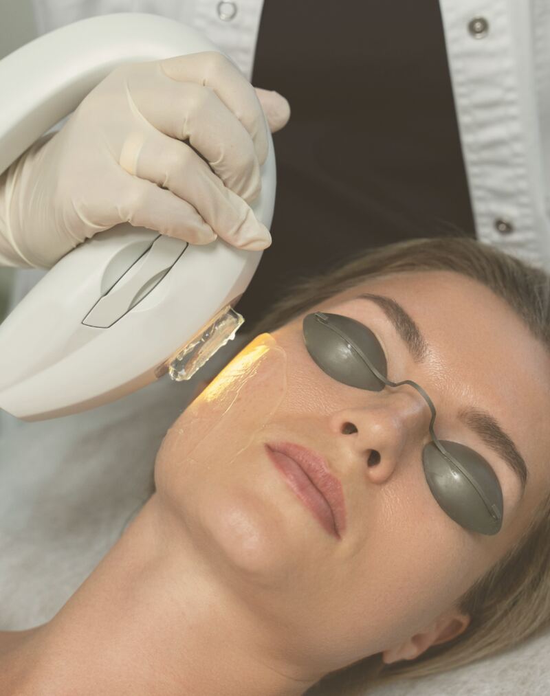 Patient receiving Lumenis IPL treatment near the eye